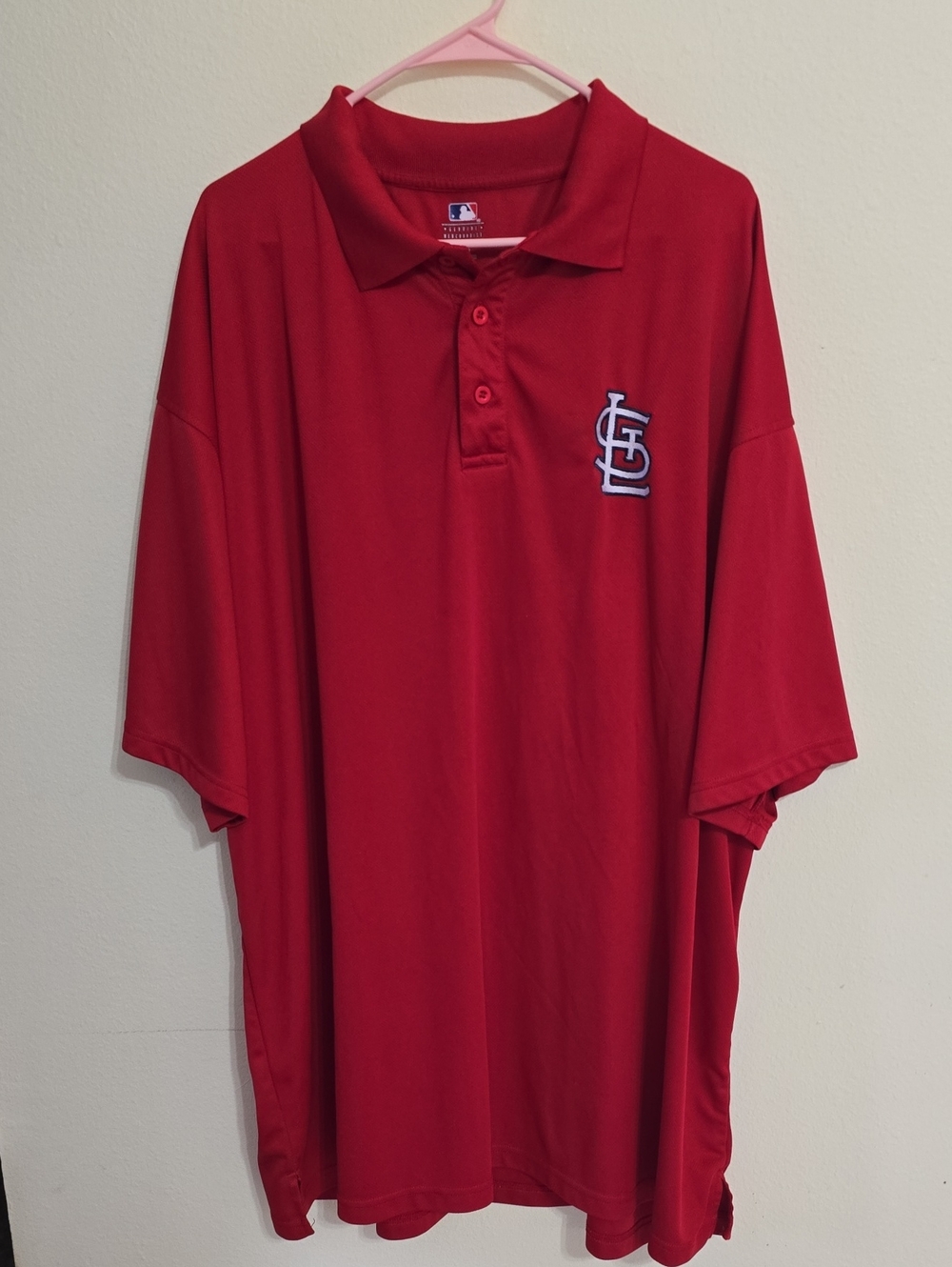 MLB Red St. Louis Cardinals Button Polo